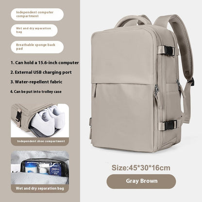 Backpack Women's Large Capacity Travel Men's Business Trip Can Be Expanded