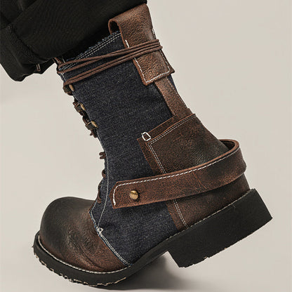Outdoor Japanese Vintage Shoes Canvas Martin Boots