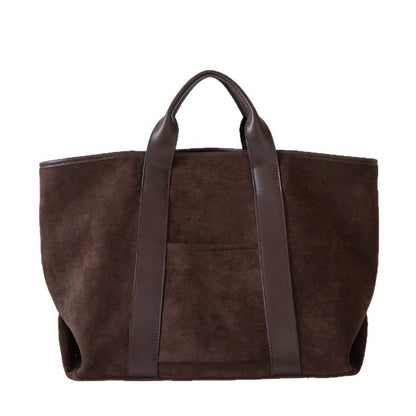 Vintage Suede Large-Capacity Tote Bag