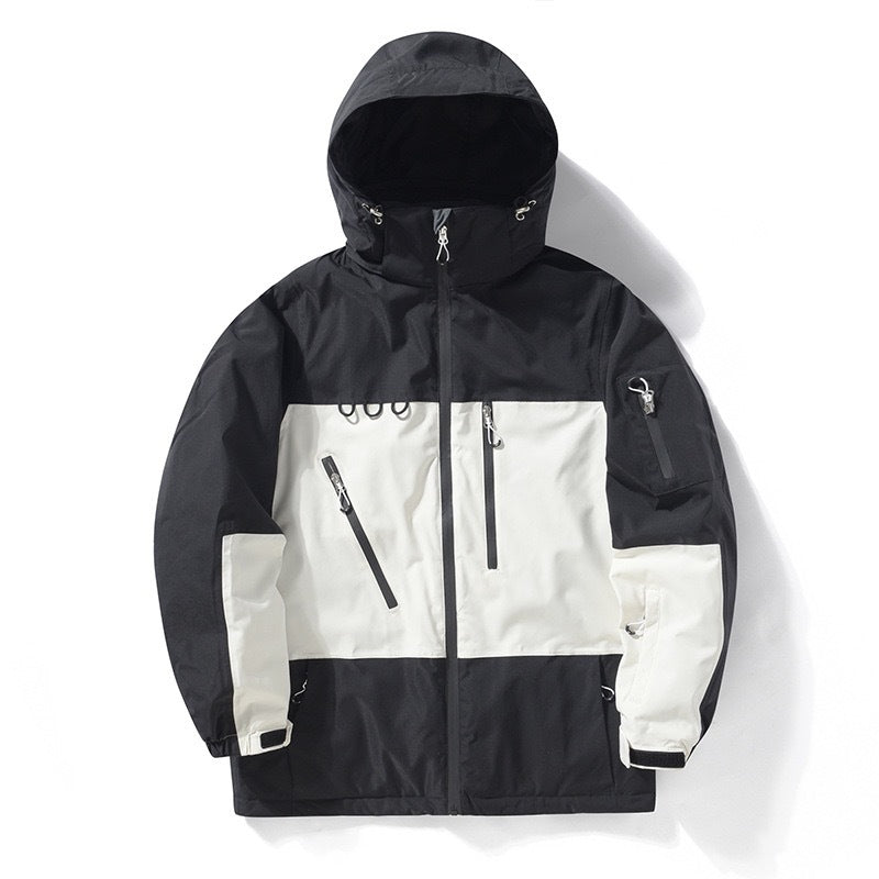 Men's And Women's Thickened Warm Color Matching Windproof Waterproof Jacket