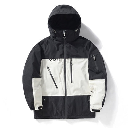 Men's And Women's Thickened Warm Color Matching Windproof Waterproof Jacket