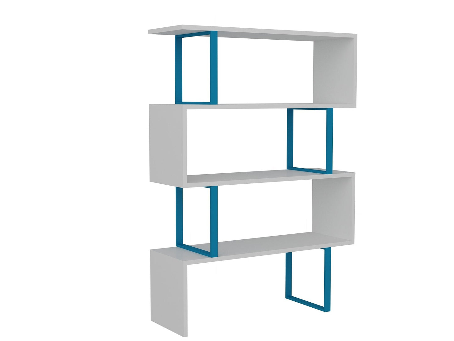 Adriana 49" Tall Metal Manufactured Wood Geometric Bookcase