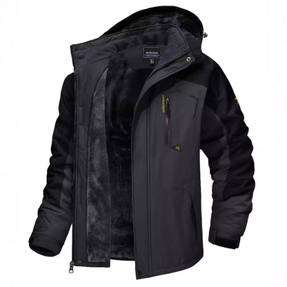 New Autumn And Winter Thickening Thermal And Windproof Waterproof Hooded Men's Jacket