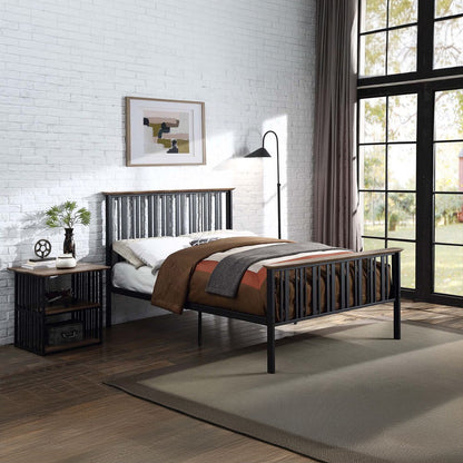 Zudora - Nightstand - Antique Oak & Black