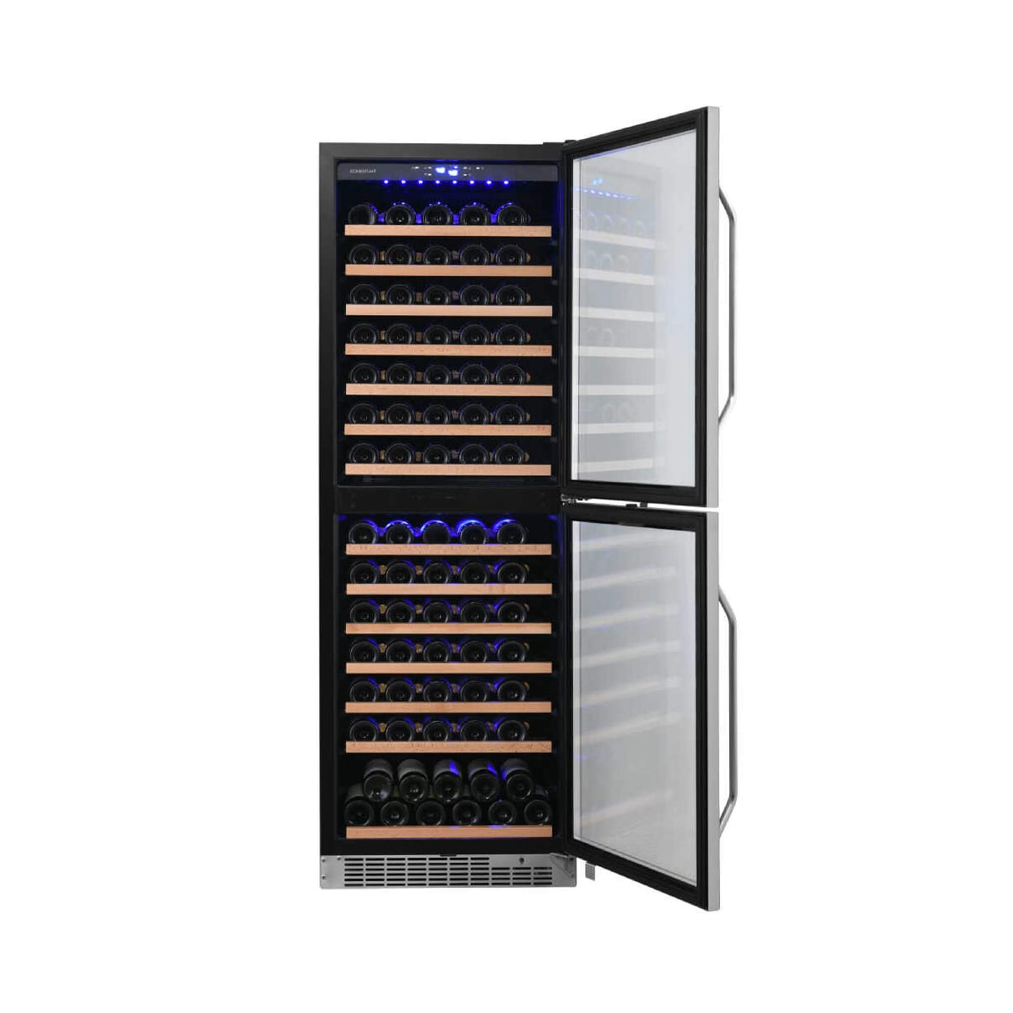 Edgestar 24-Inch 142 Bottle Built-In Dual Zone Double Door Wine Cooler With Door Lock [CWR1553DD] (SAK30742)