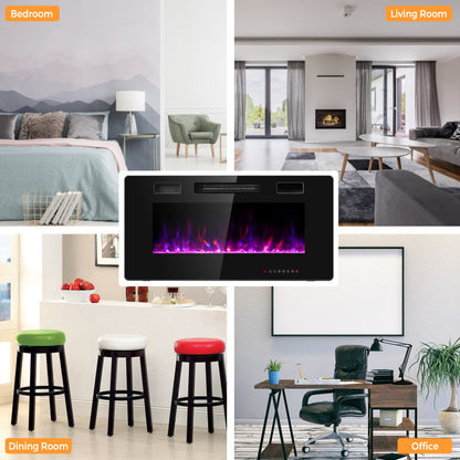 36" Slim Wall Mount Fireplace