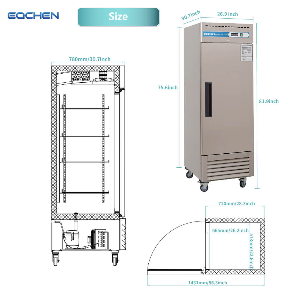 Commercial Reach in Freezer, 23 Cu.ft Stainless Steel Reach in Commercial Upright Freezer