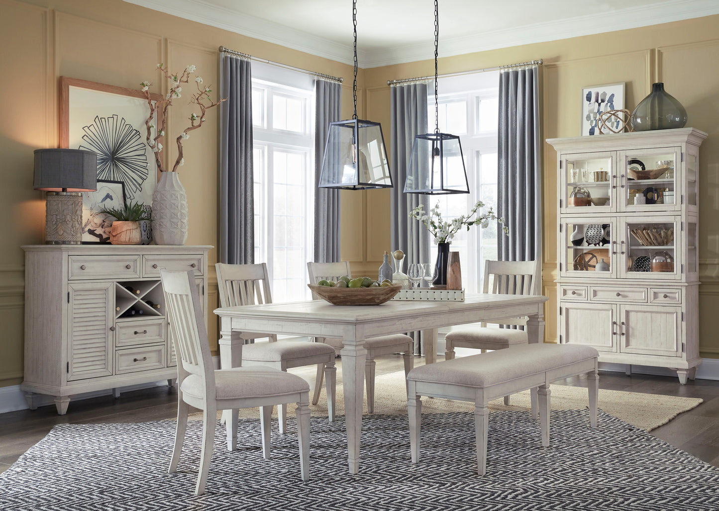 Newport - Bench With Upholstered Seat - Alabaster