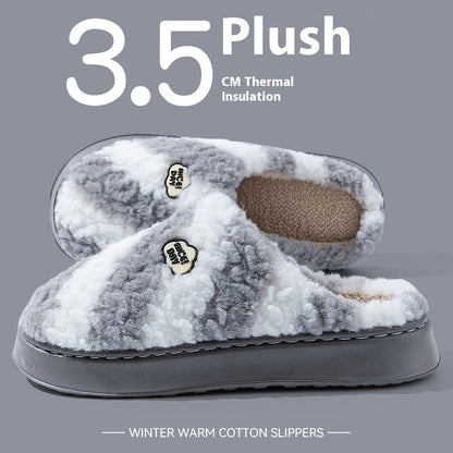 Women's Warm Non-slip Mute Velvet Cotton Slippers