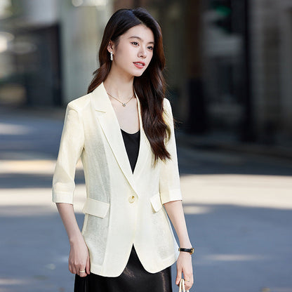 Fashionable Goddess-Style Cropped-Sleeve Lightweight Sun-Protection Jacket