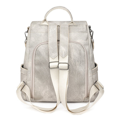 Women's Soft Leather Backpack Bag Leisure Commute Simple Travel Schoolbag