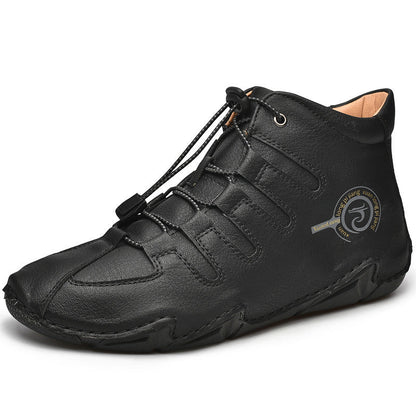 Warm Plush Outdoor Large Size Men's Leather Boots