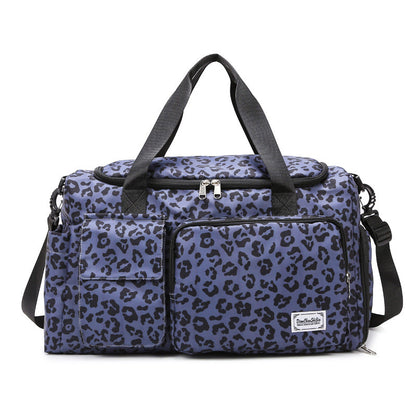 Leopard Print Large Capacity Travel Shoulder Bag Zebra Print Retro