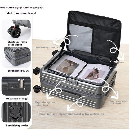 Three-piece Side Opening Expandable Large Capacity Suitcase
