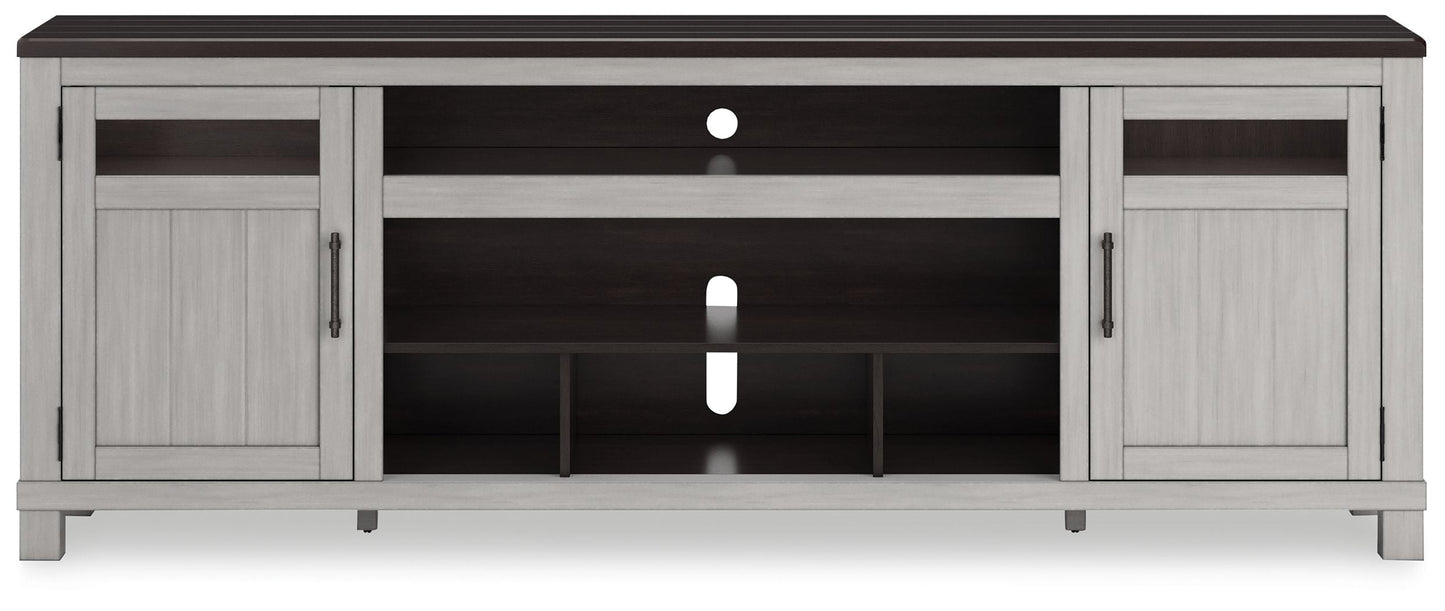 Darborn - XL TV Stand W/Fireplace Option - Gray / Brown