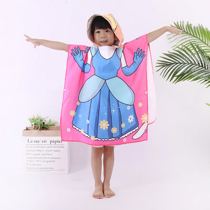 Microfiber Children's Cloak Double-sided Velvet Quick-drying Beach Towel