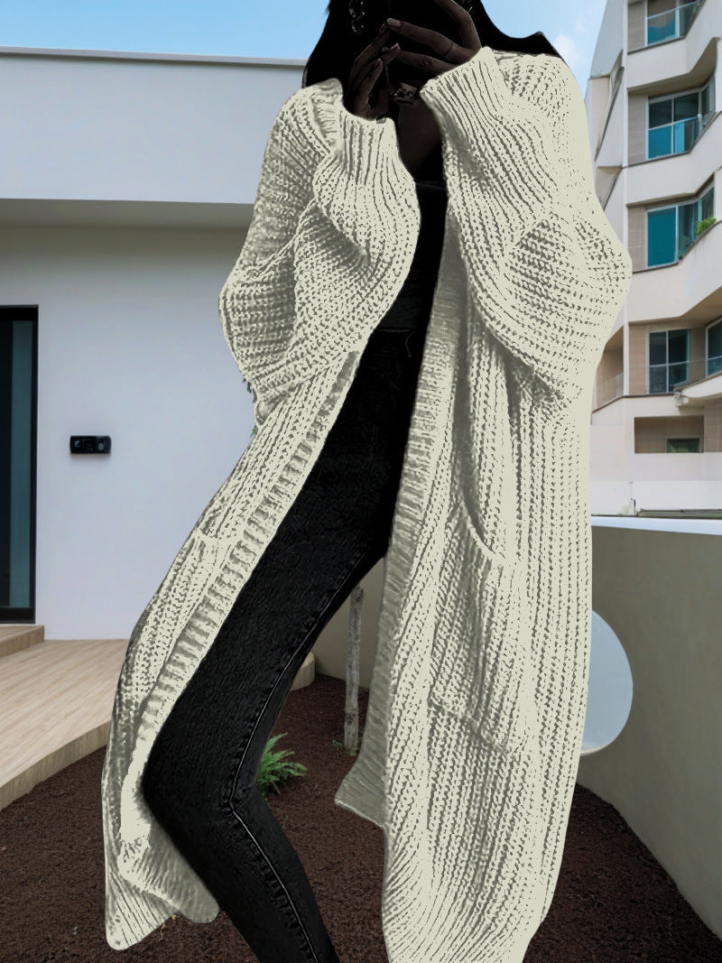 Autumn And Winter Long Sweater Women's Loose All-matching Base Long-sleeved Knitted Cardigan