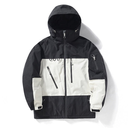 Men's And Women's Thickened Warm Color Matching Windproof Waterproof Jacket