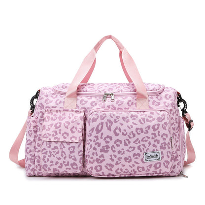 Leopard Print Large Capacity Travel Shoulder Bag Zebra Print Retro
