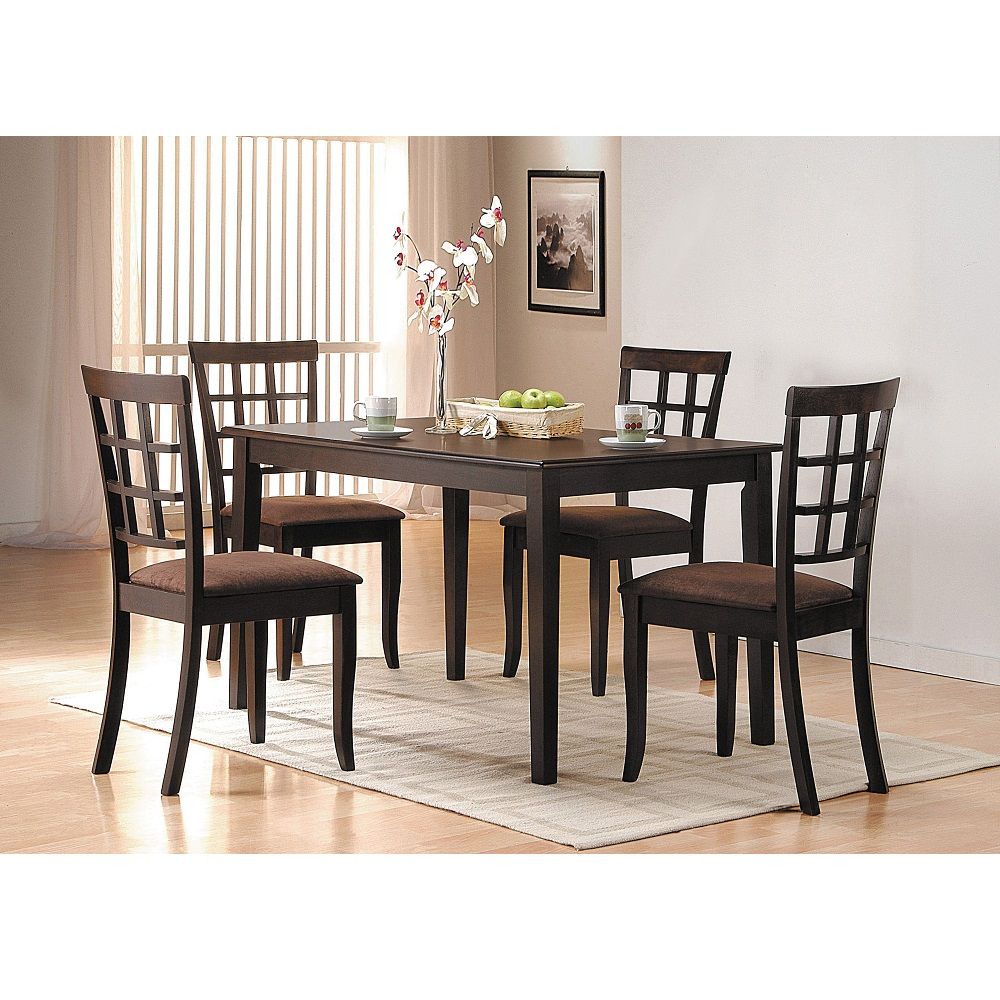 Cardiff - 18" Side Chair (Set of 2) - Dark Brown Microfiber & Espresso