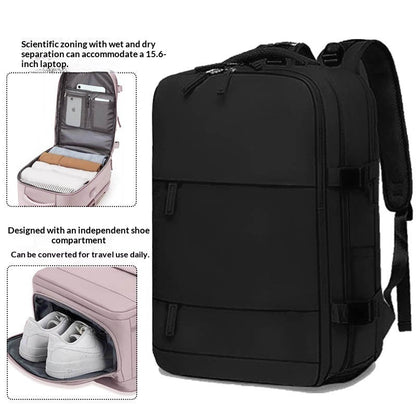 Mens Casual Travel Waterproof Laptop Backpack With Dry-Wet Separation