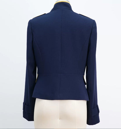 Pure-tail Gilded Double-breasted Epaulette Lightweight Coat