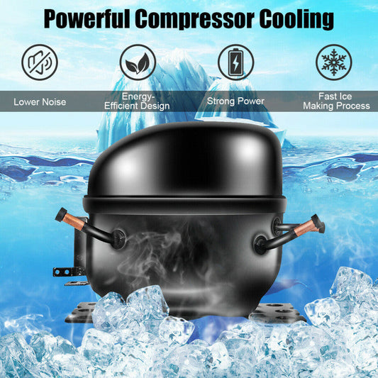 48lbs Stainless Ice Maker with LCD & Self-Cleaning