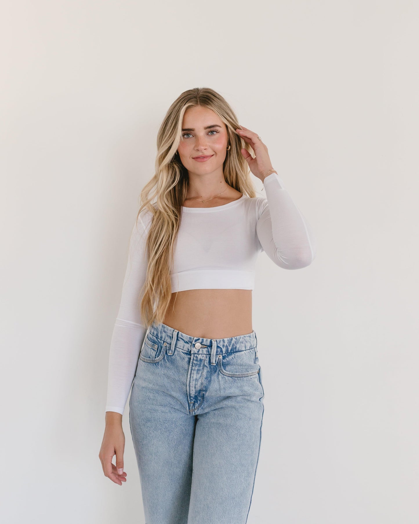 Crew Neck Long Sleeve Halftee