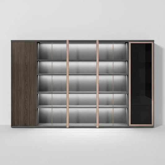 Keats · Office Library Shelves w/ Lighting, Suit Closet & Storage