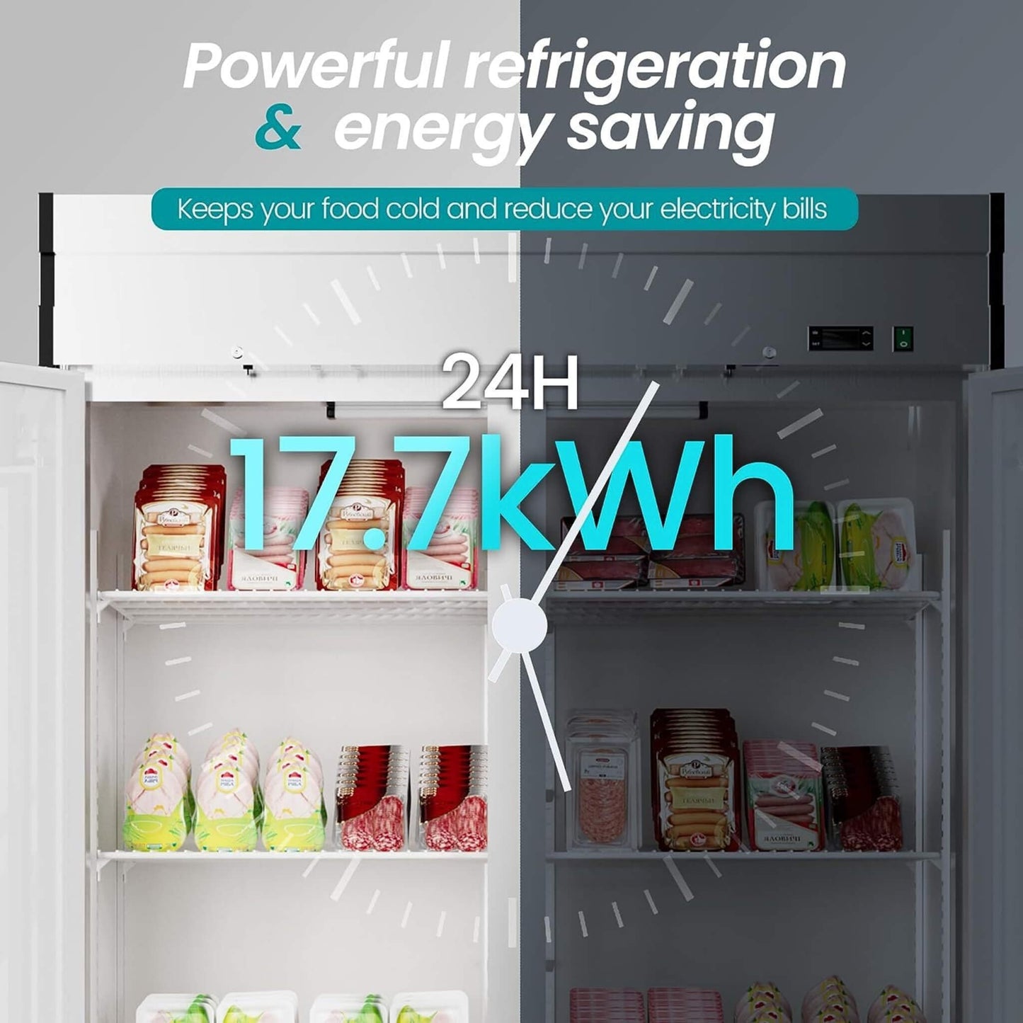 Heavy-Duty 54-Inch 2-Door Stainless Steel Commercial Freezer With OmniSmart Temperature Control (SAK91765)