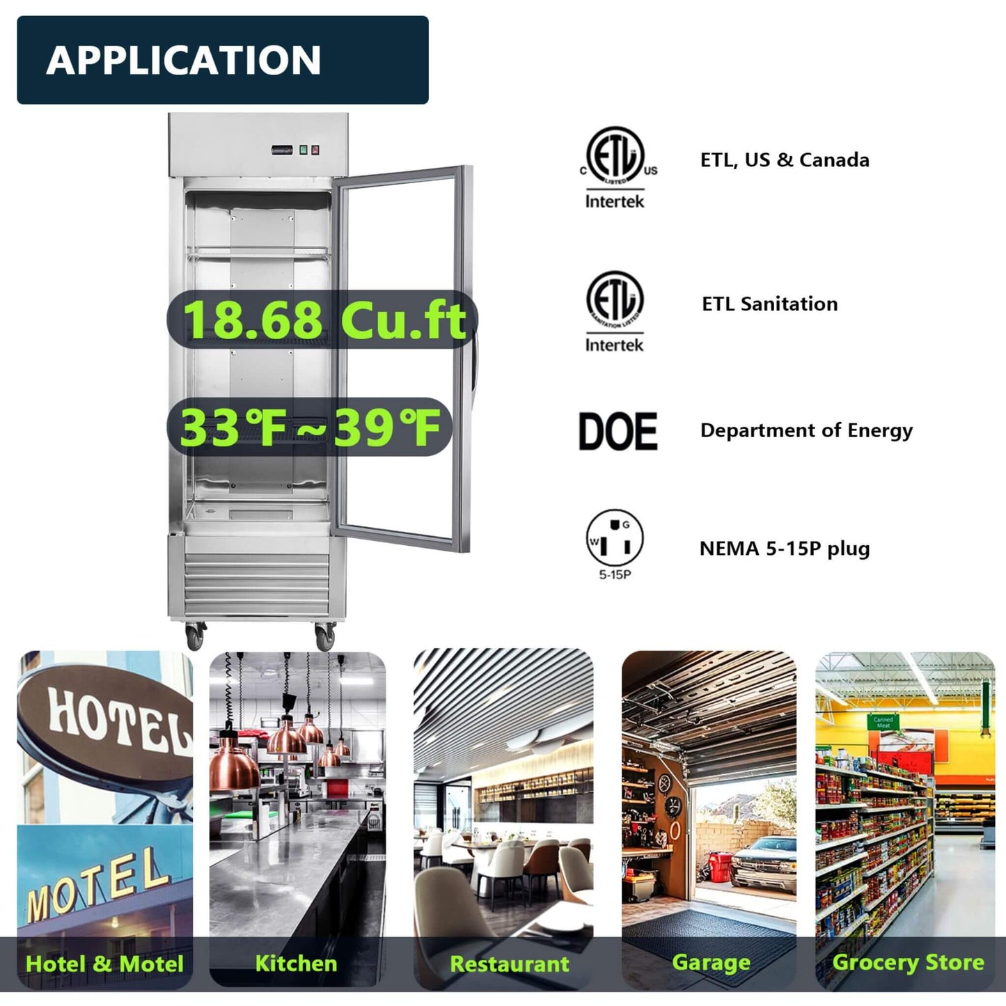 Heavy-Duty Commercial Upright ETL Certified Freezer For Restaurants, Bars, And Supermarkets (SAK01847)