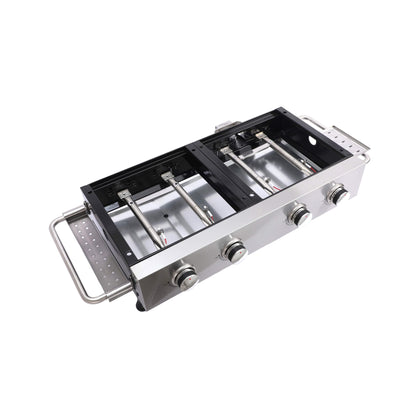 High Temperature 40K BTU 2-Burner Stainless Steel Plancha Combo Gas Grill (SAK71285)