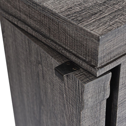 Standing Jewelry Cabinet Storage Organizer with Wooden Legs-Gray