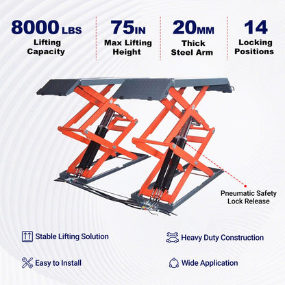 Katool AK-X95 8,000 Lbs Full Rise Scissor Lift