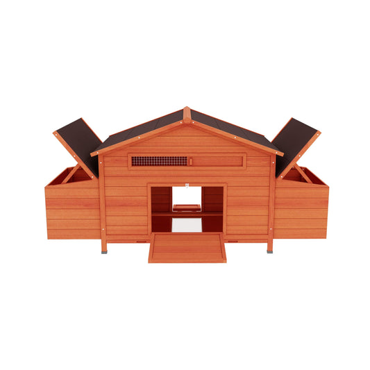 Large 44-Inch Premium Outdoor Spacious Wooden Chicken Coop With Two-Sides Nesting Boxes (SAK21875)