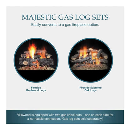 Majestic Villawood 42-Inch Traditional Refractory Outdoor Wood Burning Fireplace [ODVILLA-42T-B] (SAK14358)