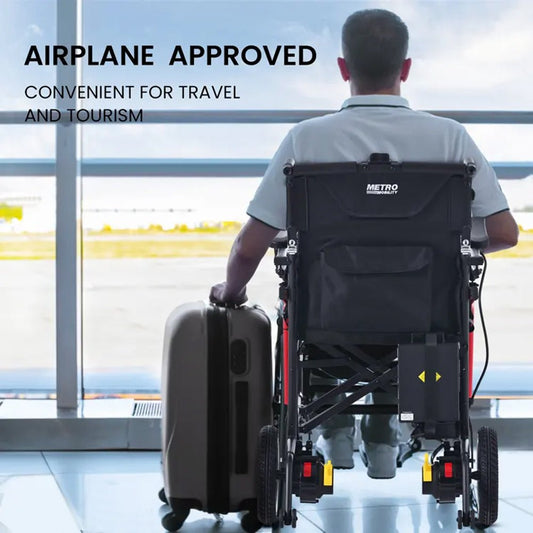 Metro Mobility iTravel Lite 24V/10AH 200W Premium Portable Folding Power Wheelchair, 220LBS (SAK97362)