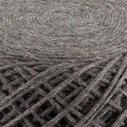 Moapa Charcoal Wool Pouf
