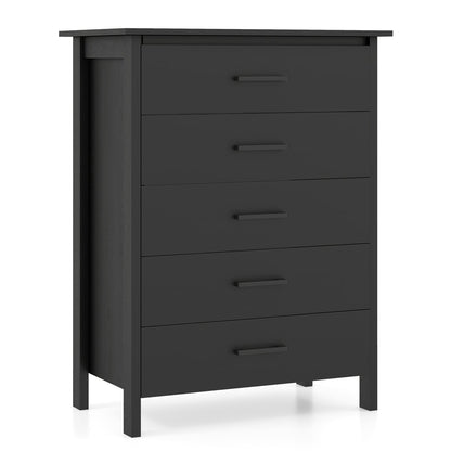 Modern 5-Drawer Multipurpose Chest Dresser with Metal Handles