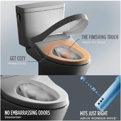 [MW7864736CEFG.10#01] TOTO Drake Washlet S7A Open Bidet Seat And 1.28 GPF Universal Height Toilet With Warm Air Dryer (SAK94671)