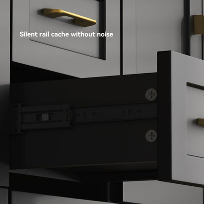 Nuvia 60-Inch Black Bathroom Vanity With Soft Close Doors And Drawers Storage (SAK86210)