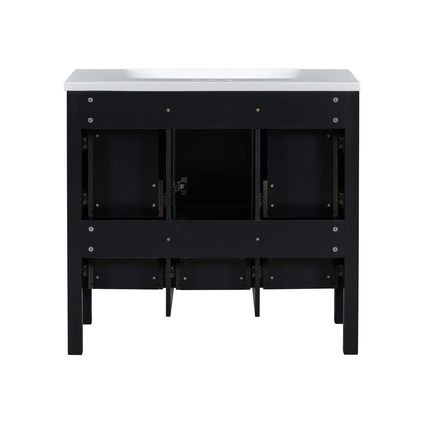 Nuvia Premium 72-Inch Bathroom Vanity Set With Resin Sink And Soft-Close Drawers [Faucet Not Included] (SAK62749)