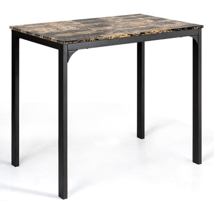 3 Piece Counter Height Dining Set Faux Marble Table