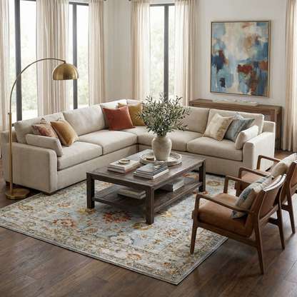Luklukan Oushak Style Floral Rug