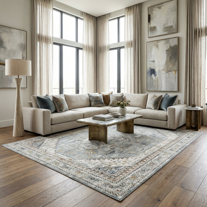 Kouta Gray Blue Area Rug