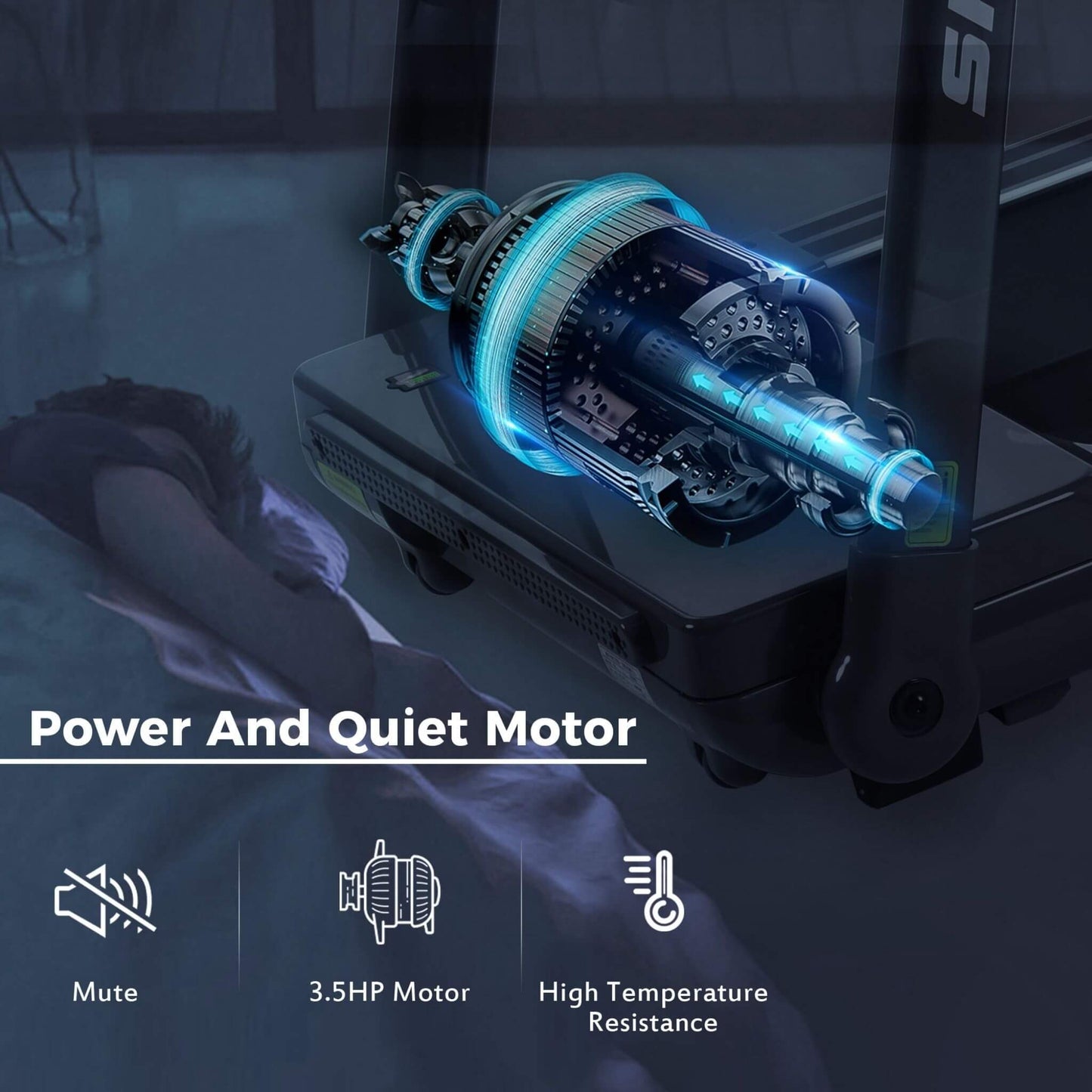 Rovix Portable Compact Home Cardio Fitness Treadmill With 3.5HP Electric Motor & Bluetooth Speakers (SAK32416)