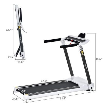 Rovix Portable Compact Home Cardio Fitness Treadmill With 3.5HP Electric Motor & Bluetooth Speakers (SAK32416)