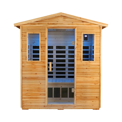 Thermora Kora Deluxe 3-Person Outdoor Full Spectrum Low EMF Infrared Home Sauna With Bluetooth Speakers And LED Reading Light (SAK14098)