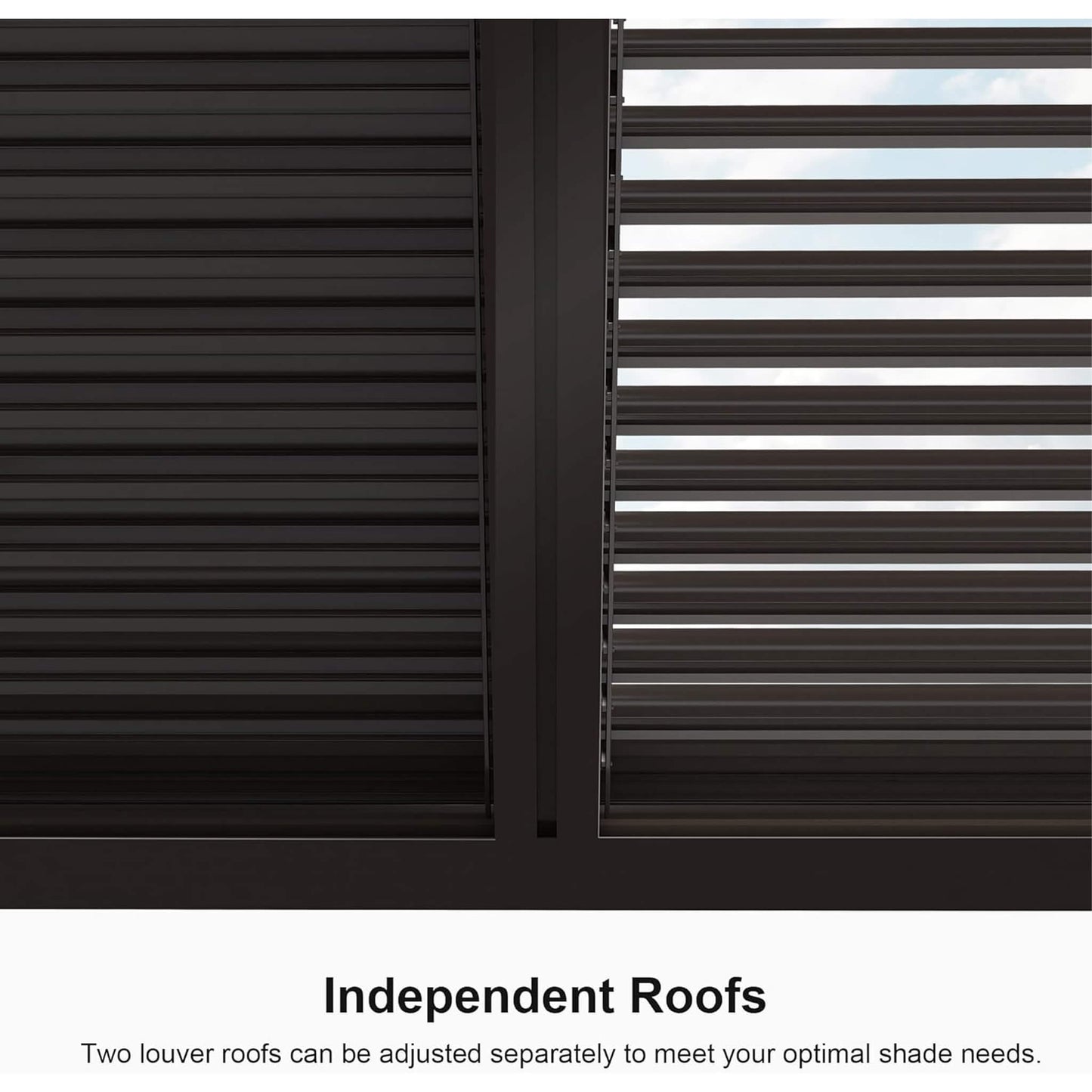 Alora Premium Outdoor Aluminum Louvered Patio Pergola With LED Lights [PERGOLA ONLY] (SAK24896)