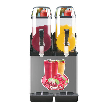 Premium Stainless Steel Margarita Frozen Drink Double Tank Slushy Maker Machine, 30L (SAK48253)